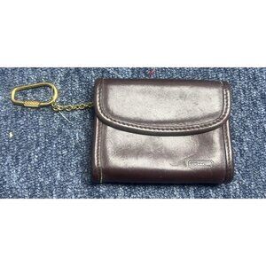 Coach Vtg Glove Tanned Mahogany Leather Multifunction Coin Purse Wallet WOW